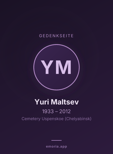 Gedenkportrait von Yuri Maltsev