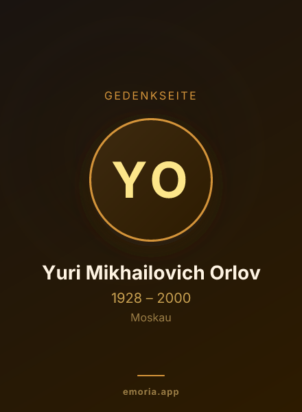 Gedenkportrait von Yuri Mikhailovich Orlov