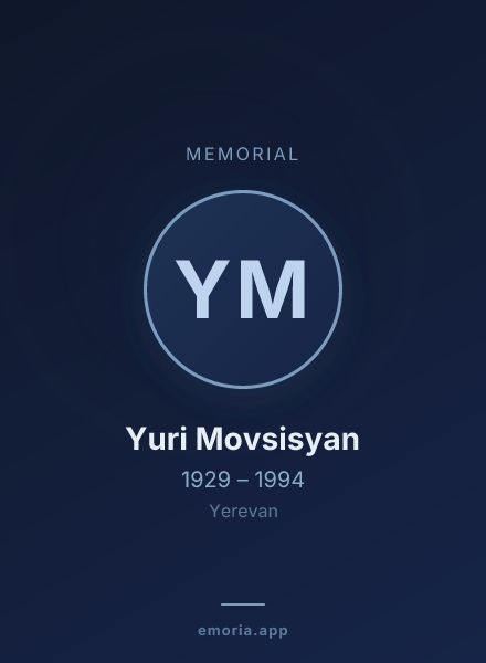 Memorial portrait of Yuri Movsisyan