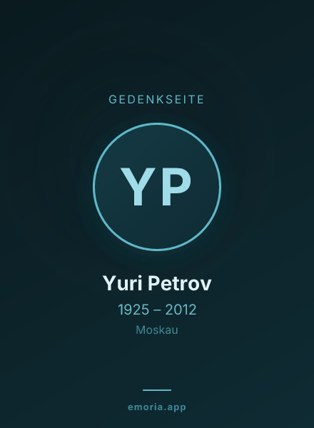Gedenkportrait von Yuri Petrov