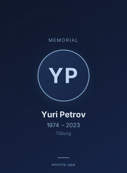 Memorial portrait of Yuri Petrov