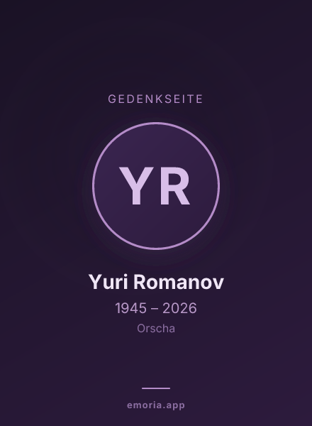 Gedenkportrait von Yuri Romanov
