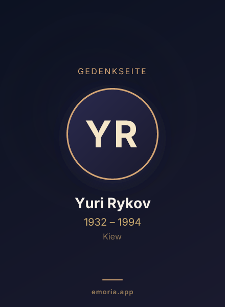 Gedenkportrait von Yuri Rykov