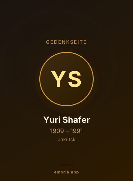 Gedenkportrait von Yuri Shafer