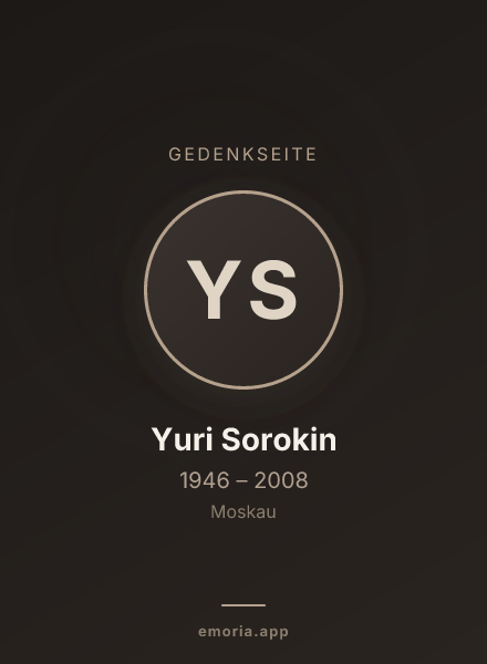 Gedenkportrait von Yuri Sorokin