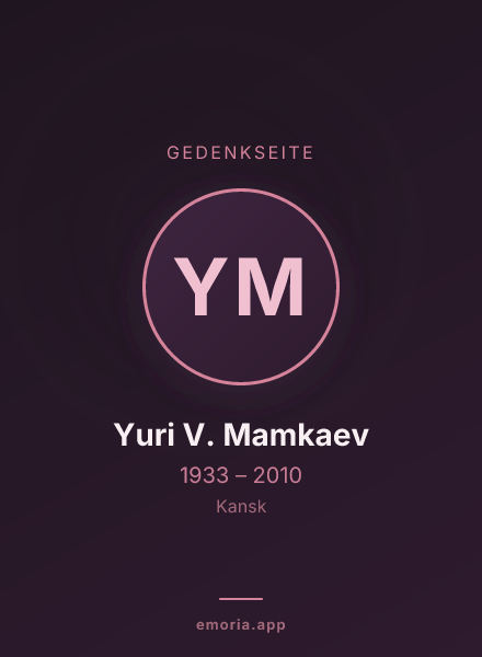Gedenkportrait von Yuri V. Mamkaev