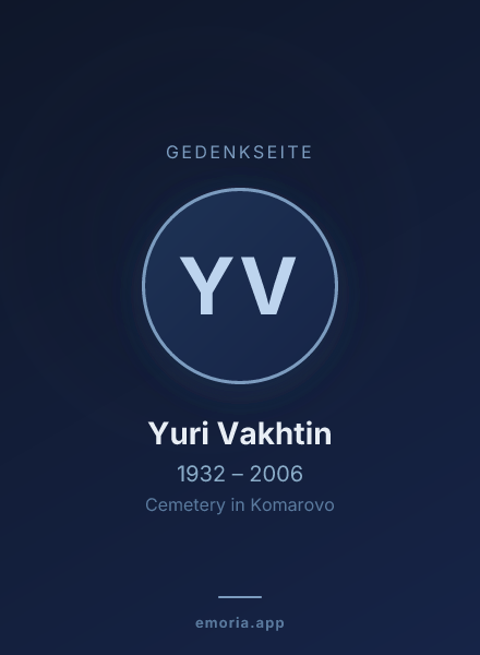 Gedenkportrait von Yuri Vakhtin