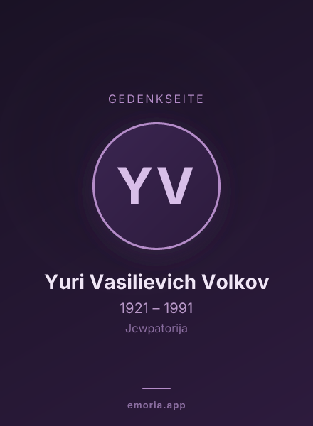 Gedenkportrait von Yuri Vasilievich Volkov