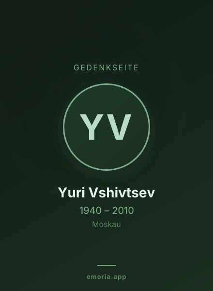 Gedenkportrait von Yuri Vshivtsev