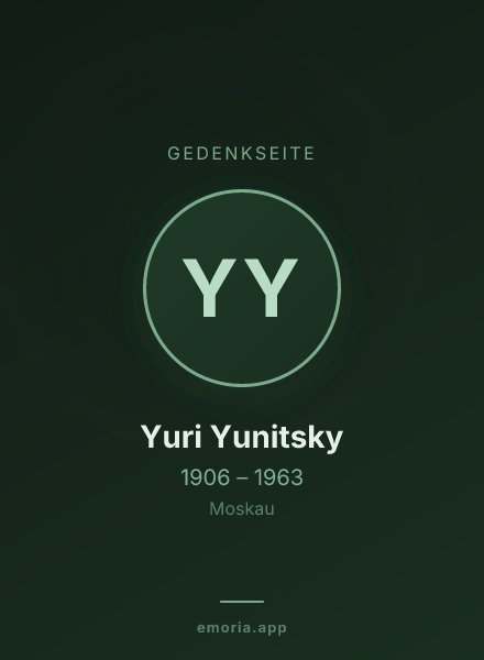 Gedenkportrait von Yuri Yunitsky