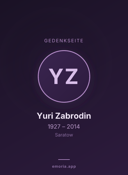 Gedenkportrait von Yuri Zabrodin