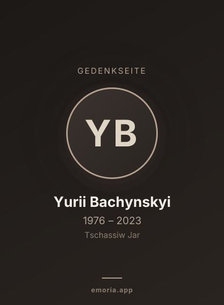 Gedenkportrait von Yurii Bachynskyi