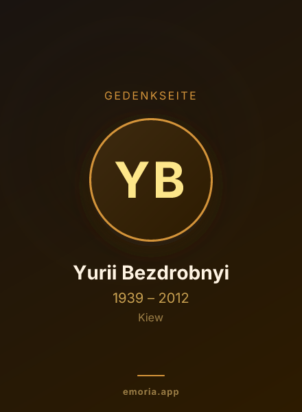 Gedenkportrait von Yurii Bezdrobnyi