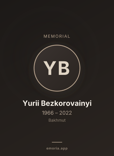 Memorial portrait of Yurii Bezkorovainyi