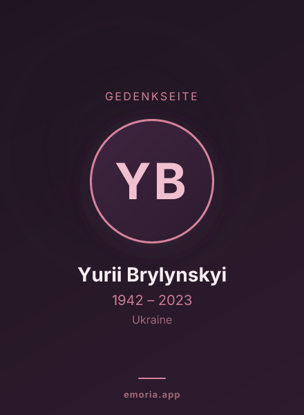 Gedenkportrait von Yurii Brylynskyi