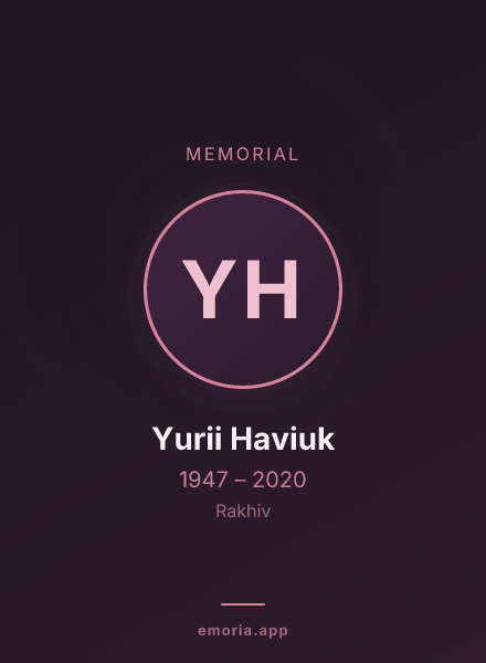 Memorial portrait of Yurii Haviuk
