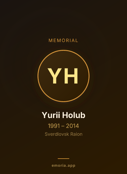 Memorial portrait of Yurii Holub