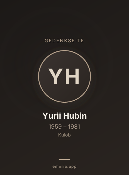 Gedenkportrait von Yurii Hubin