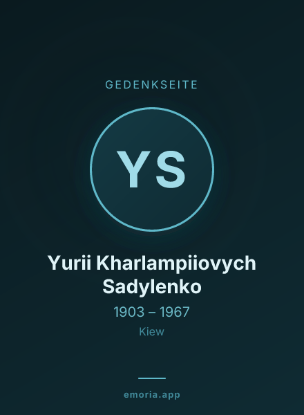 Gedenkportrait von Yurii Kharlampiiovych Sadylenko