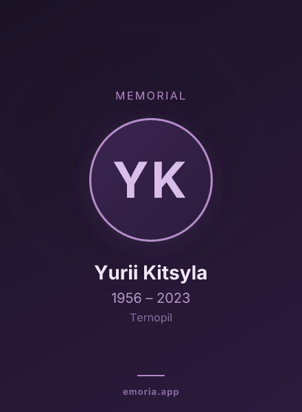 Memorial portrait of Yurii Kitsyla