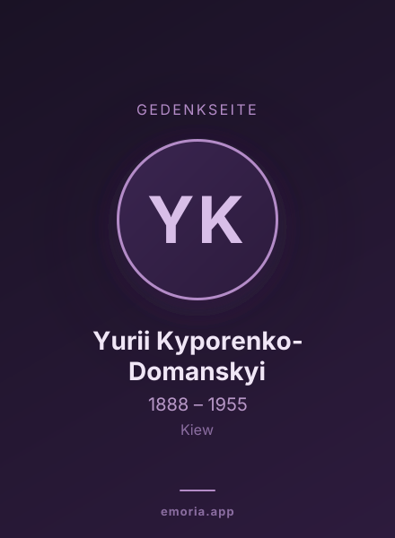Gedenkportrait von Yurii Kyporenko-Domanskyi