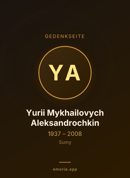 Gedenkportrait von Yurii Mykhailovych Aleksandrochkin