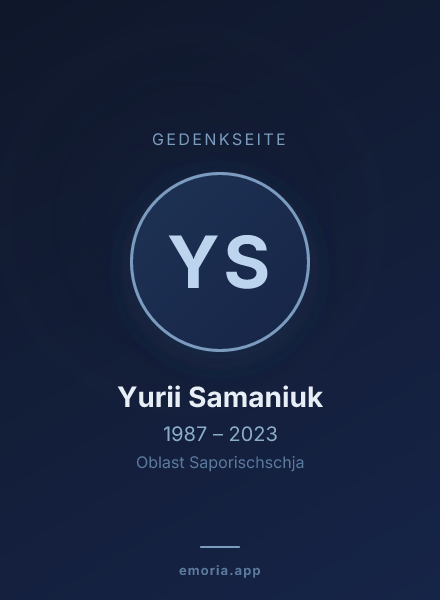 Gedenkportrait von Yurii Samaniuk