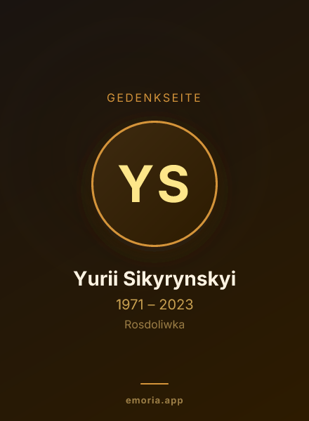 Gedenkportrait von Yurii Sikyrynskyi