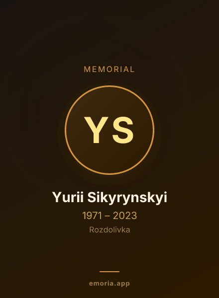 Memorial portrait of Yurii Sikyrynskyi