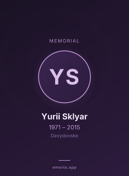 Memorial portrait of Yurii Sklyar