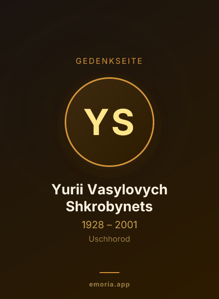 Gedenkportrait von Yurii Vasylovych Shkrobynets
