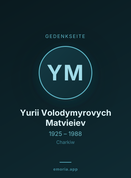 Gedenkportrait von Yurii Volodymyrovych Matvieiev