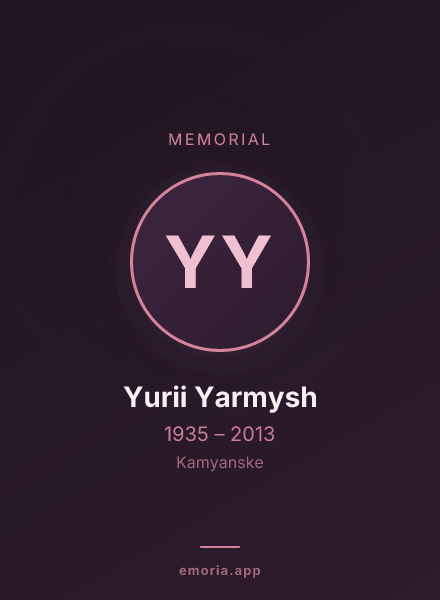 Memorial portrait of Yurii Yarmysh