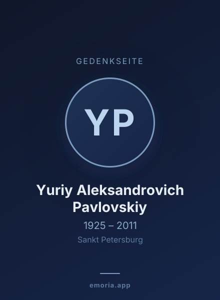 Gedenkportrait von Yuriy Aleksandrovich Pavlovskiy