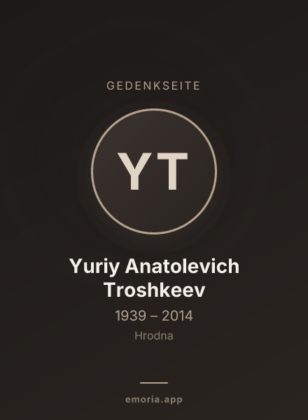 Gedenkportrait von Yuriy Anatolevich Troshkeev