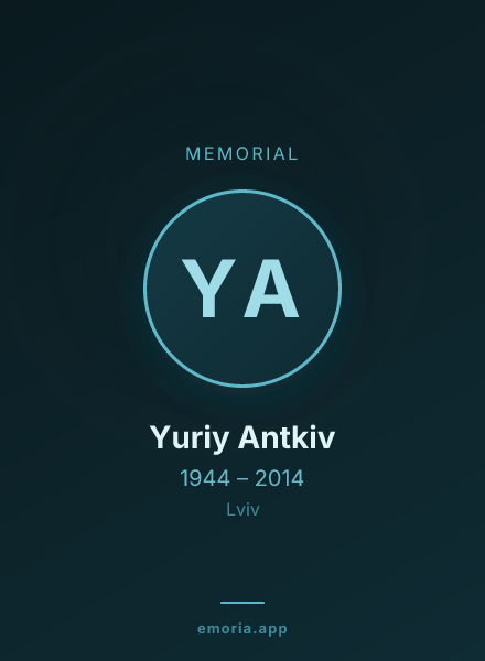 Memorial portrait of Yuriy Antkiv
