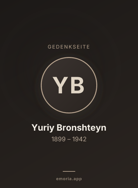Gedenkportrait von Yuriy Bronshteyn