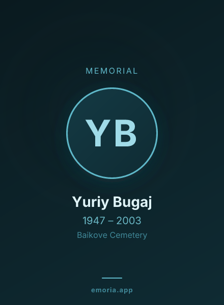 Memorial portrait of Yuriy Bugaj
