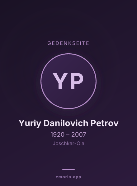 Gedenkportrait von Yuriy Danilovich Petrov