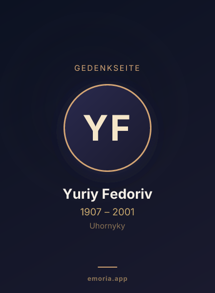 Gedenkportrait von Yuriy Fedoriv