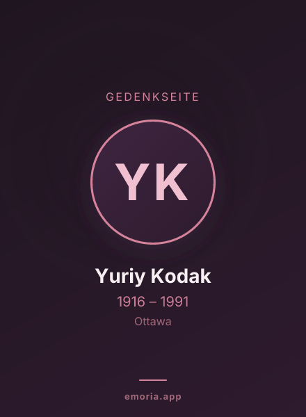 Gedenkportrait von Yuriy Kodak