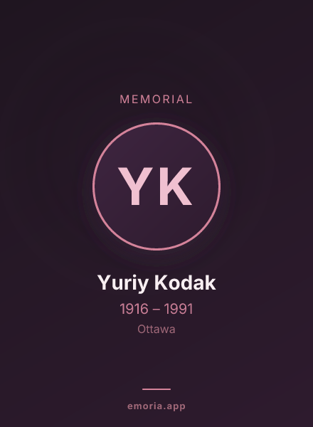 Memorial portrait of Yuriy Kodak