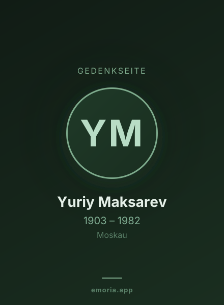 Gedenkportrait von Yuriy Maksarev