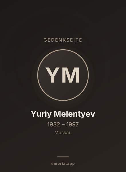 Gedenkportrait von Yuriy Melentyev
