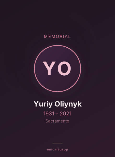 Memorial portrait of Yuriy Oliynyk