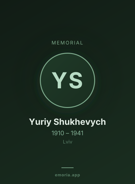 Memorial portrait of Yuriy Shukhevych