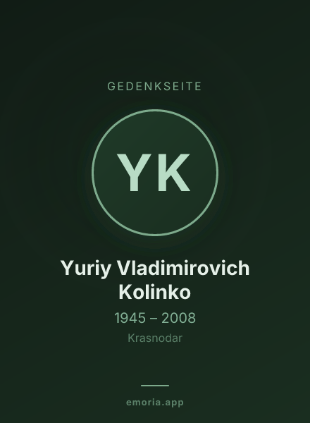 Gedenkportrait von Yuriy Vladimirovich Kolinko