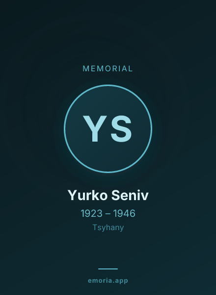 Memorial portrait of Yurko Seniv