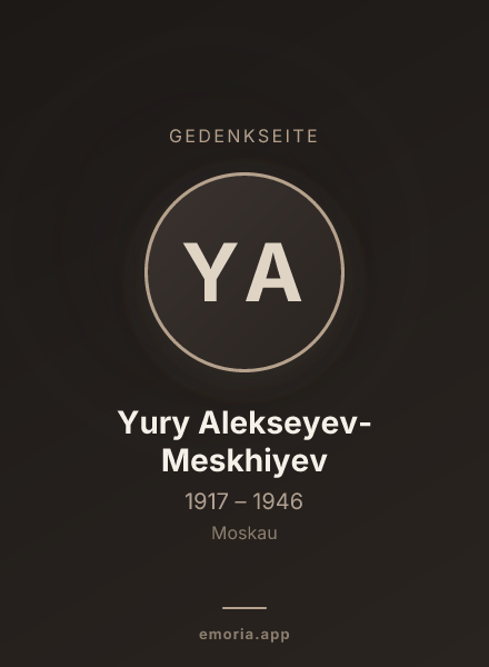Gedenkportrait von Yury Alekseyev-Meskhiyev