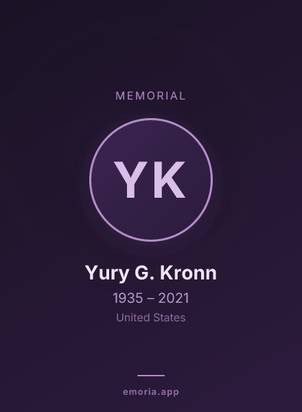 Memorial portrait of Yury G. Kronn